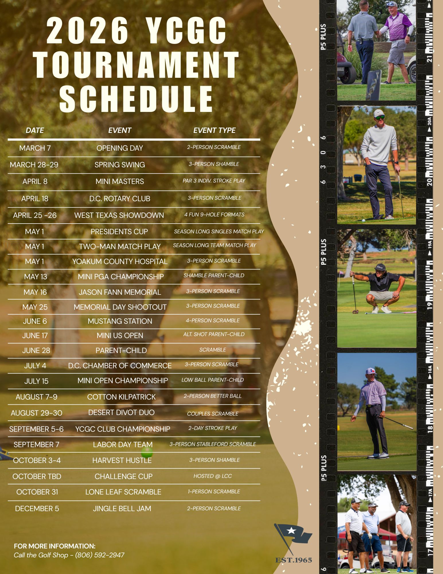 2026 YCGC Tournament Schedule