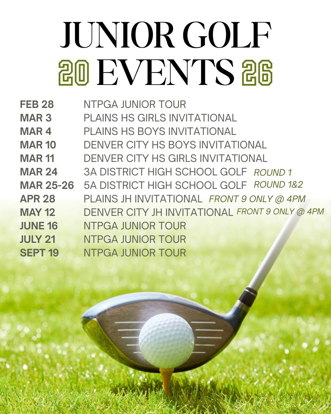 White & Gray Simple Modern Golf Tournament Instagram Post